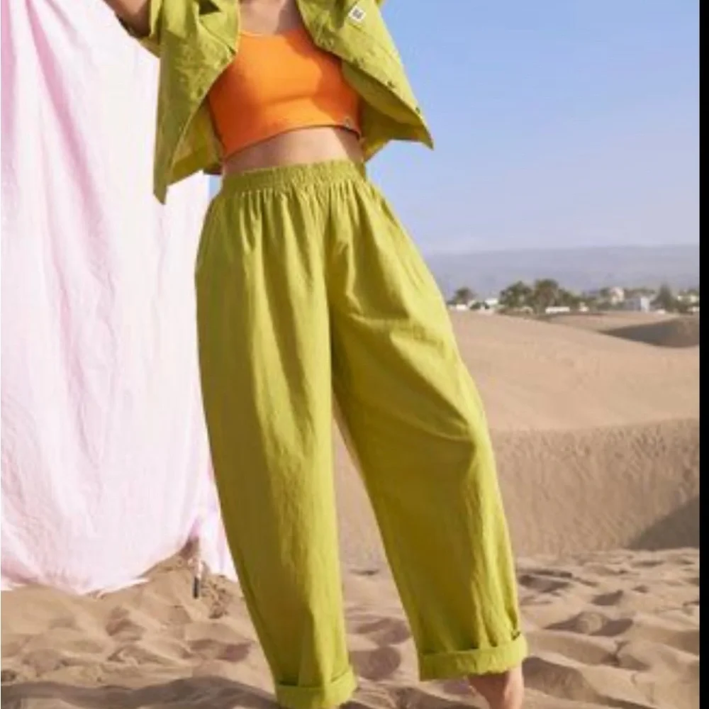 Lucy & Yak Lime Green Wide Leg Alfie Shirt and Freddie Trousers Set XL - Picture 9 of 10